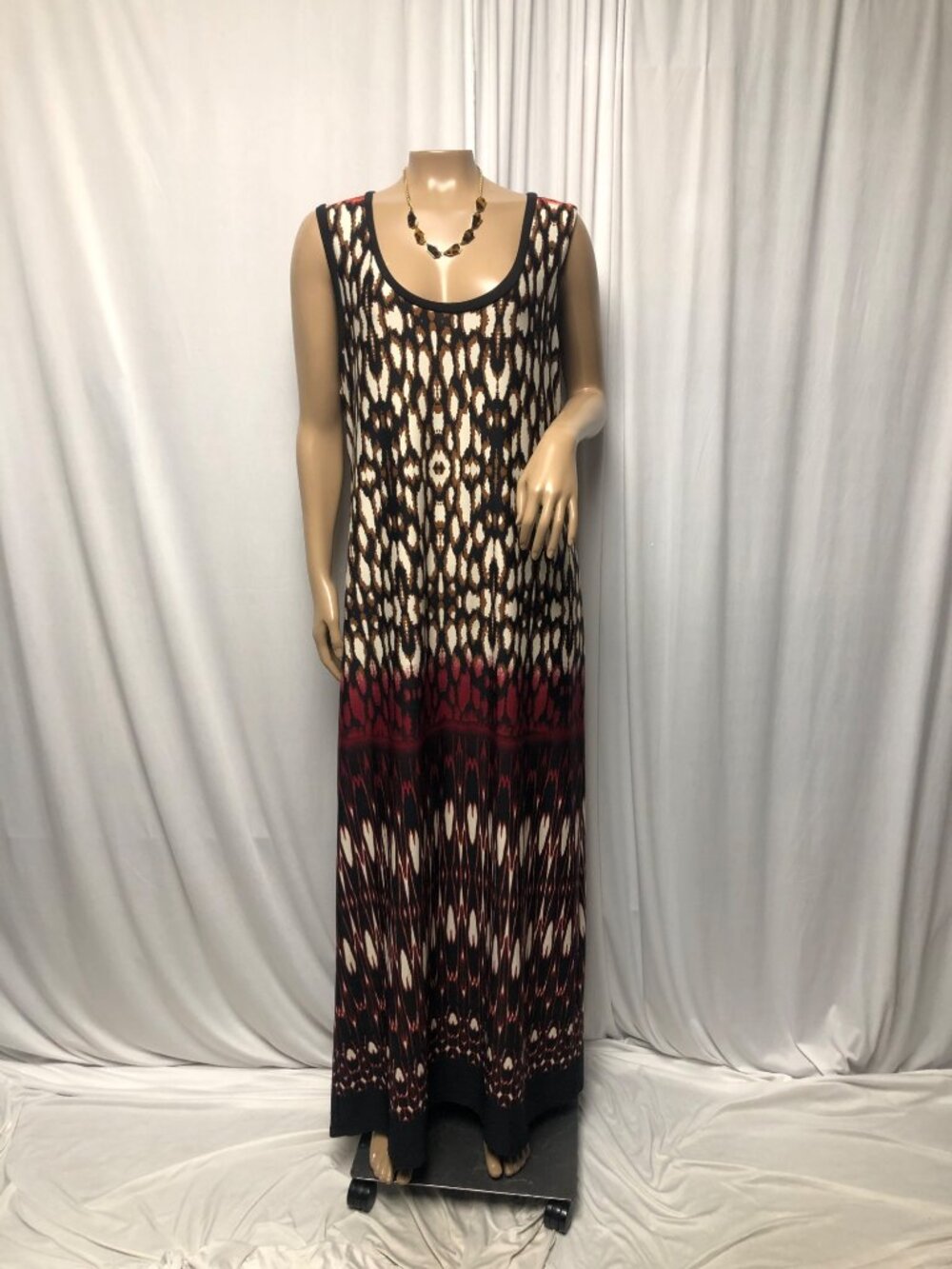 Sunny Leigh Sleeveless Maxi Dress Womens Size XL Animal Print Stretch Comfy
